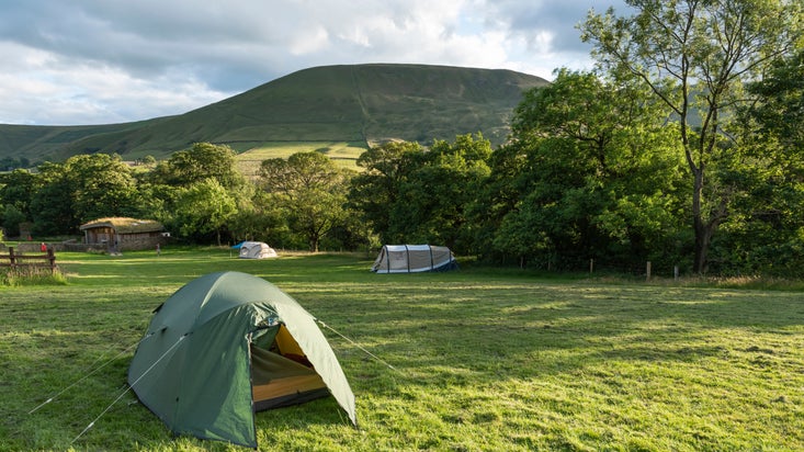 Tents at Upper Booth Farm Campsite, Derbyshire